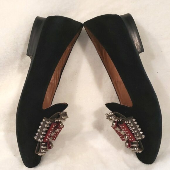 Jeffery Campbell Ibiza Present Black Suede Combo Flats Size 7 - Picture 4 of 13